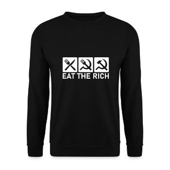 Eat the Rich USSR Russia Soviet Union Gift - Unisex Sweatshirt - black - Front - Alina (178cm) & Michal (187cm)
