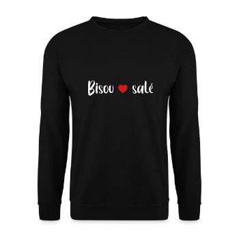 Bisous salé - Sweat-shirt Unisexe - noir - Devant - Alina (178cm) & Michal (187cm)