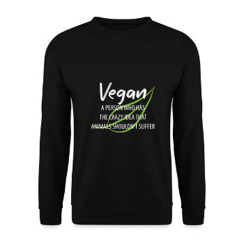 Vegan Veganer Tierschutz Vegetarier Vegetarisch - Unisex Pullover - Schwarz - Vorne - Alina (178cm) & Michal (187cm)