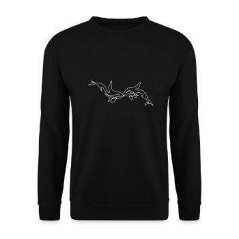 Kissing dolphins - Unisex Sweatshirt - black - Front - Alina (178cm) & Michal (187cm)