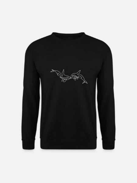 Küssende Delfine - Unisex Pullover - Schwarz