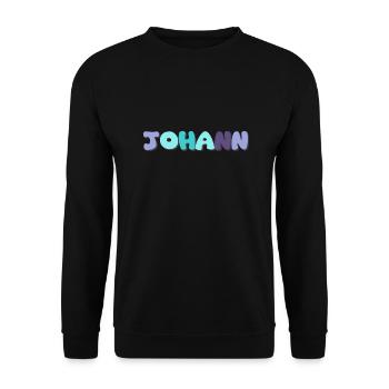 Nom - Johann - Sweat-shirt Unisexe - noir - Devant - Alina (178cm) & Michal (187cm)