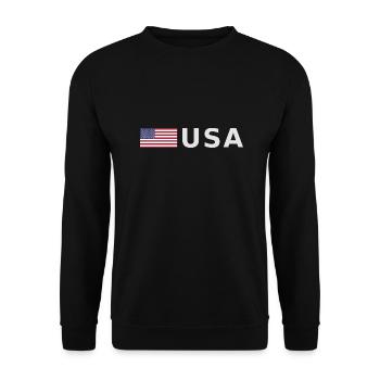 ÉQUIPE États-Unis Drapeau américain devant la police de caractères - Sweat-shirt Unisexe - noir - Devant - Alina (178cm) & Michal (187cm)