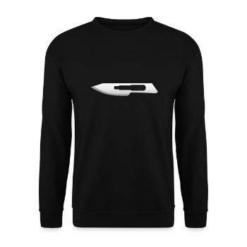 Medizin. Skalpellklingen, Skalpell, Chirurg Doktor - Unisex Pullover - Schwarz - Vorne - Alina (178cm) & Michal (187cm)
