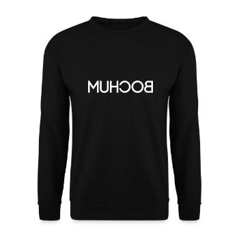 Bochum - seitenverkehrt - Ruhrpott - Unisex Pullover - Schwarz - Vorne - Alina (178cm) & Michal (187cm)