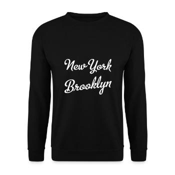 New York Brooklyn - Unisex Sweatshirt - black - Front - Alina (178cm) & Michal (187cm)