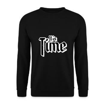 Its Time - Unisex Pullover - Schwarz - Vorne - Alina (178cm) & Michal (187cm)
