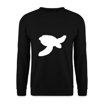 Wasserschildkröte Umriss - Unisex Pullover - Schwarz - Vorne - Alina (178cm) & Michal (187cm)