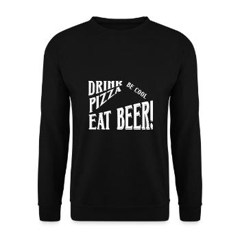 Boire de la pizza manger de la bière - Sweat-shirt Unisexe - noir - Devant - Alina (178cm) & Michal (187cm)