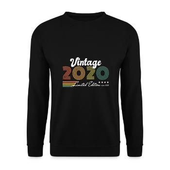 Geburtstag Vintage 2020 Limited Edition - 2020 - Unisex Pullover - Schwarz - Vorne - Alina (178cm) & Michal (187cm)