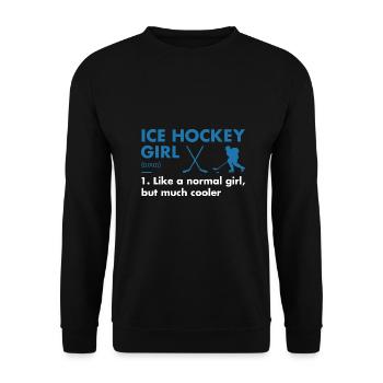 Sport Girl Definition Ice Hockey - Unisex Pullover - Schwarz - Vorne - Alina (178cm) & Michal (187cm)