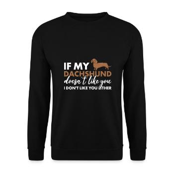 Si mon teckel ne t’aime pas - Sweat-shirt Unisexe - noir - Devant - Alina (178cm) & Michal (187cm)