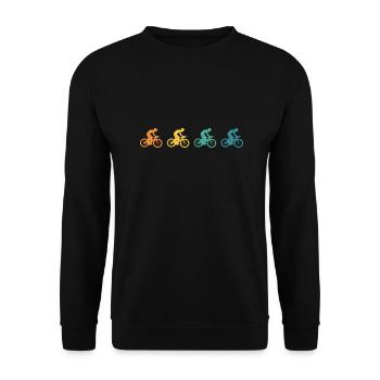 Fahrrad Retro Bike Bunte Fahrräder - Unisex Pullover - Schwarz - Vorne - Alina (178cm) & Michal (187cm)