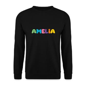 Name - Amelia - Unisex Pullover - Schwarz - Vorne - Alina (178cm) & Michal (187cm)