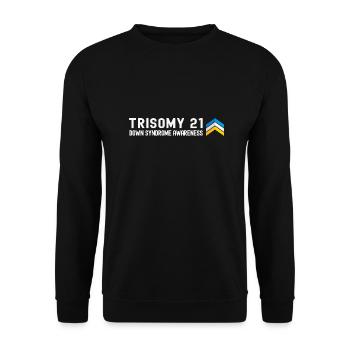 Down Syndrome Awareness Month - Three Chromosome - Unisex Sweatshirt - black - Front - Alina (178cm) & Michal (187cm)
