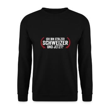 Suisse suisse - Sweat-shirt Unisexe - noir - Devant - Alina (178cm) & Michal (187cm)