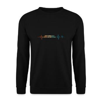 Heartbeat my heart beats for the engines - Unisex Sweatshirt - black - Front - Alina (178cm) & Michal (187cm)
