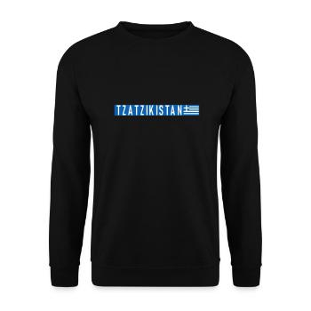 TZATZIKISTAN - Unisex Sweatshirt - black - Front - Alina (178cm) & Michal (187cm)