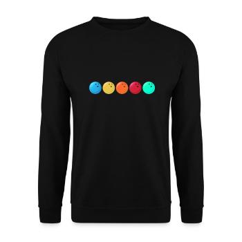 bowling bowlingteamkleidung strike bowlingbahn - Unisex Pullover - Schwarz - Vorne - Alina (178cm) & Michal (187cm)