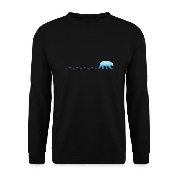 Laufender Eisbär - Unisex Pullover - Schwarz - Vorne - Alina (178cm) & Michal (187cm)