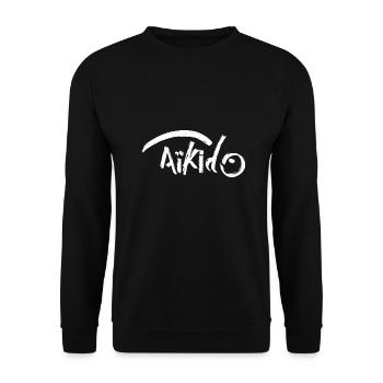 Aikido Kampfkunst Kampfsportler Japan Geschenk - Unisex Pullover - Schwarz - Vorne - Alina (178cm) & Michal (187cm)