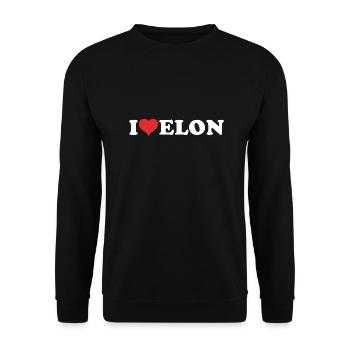 I Love ELON - Ich Liebe Elon - Unisex Pullover - Schwarz - Vorne - Alina (178cm) & Michal (187cm)