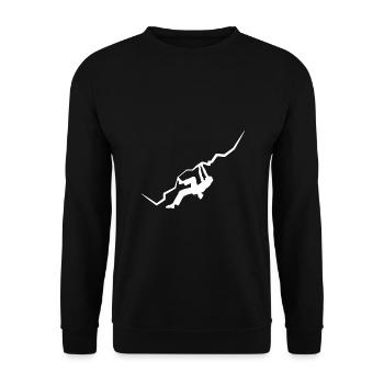 Vintage Bouldern Boulderer Klettern Kletterer - Unisex Pullover - Schwarz - Vorne - Alina (178cm) & Michal (187cm)