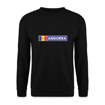 Flagge von Andorra - Unisex Pullover - Schwarz - Vorne - Alina (178cm) & Michal (187cm)
