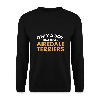 Seul un garçon qui aime l’Airedale Terrier - Sweat-shirt Unisexe - noir - Devant - Alina (178cm) & Michal (187cm)