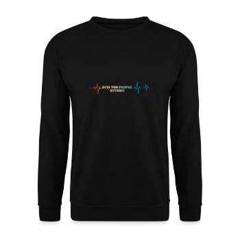 Battement de coeur rétro suis ton propre rythme - Sweat-shirt Unisexe - noir - Devant - Alina (178cm) & Michal (187cm)