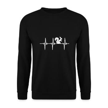 Heartbeat for curious squirrels - Unisex Sweatshirt - black - Front - Alina (178cm) & Michal (187cm)