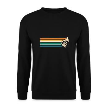 Hornist Waldhorn - Unisex Pullover - Schwarz - Vorne - Alina (178cm) & Michal (187cm)