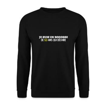 bogosse de 53 ans / cadeau anniversaire homme - Sweat-shirt Unisexe - noir - Devant - Alina (178cm) & Michal (187cm)