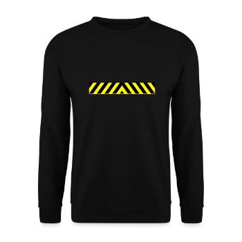 Warning 2 Warnbalken - Unisex Pullover - Schwarz - Vorne - Alina (178cm) & Michal (187cm)