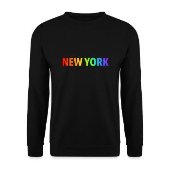 NEW YORK LGBT RAINBOW GAY - Unisex Pullover - Schwarz - Vorne - Alina (178cm) & Michal (187cm)