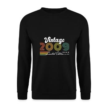 Geburtstag Vintage 2009 Limited Edition - 2009 - Unisex Pullover - Schwarz - Vorne - Alina (178cm) & Michal (187cm)