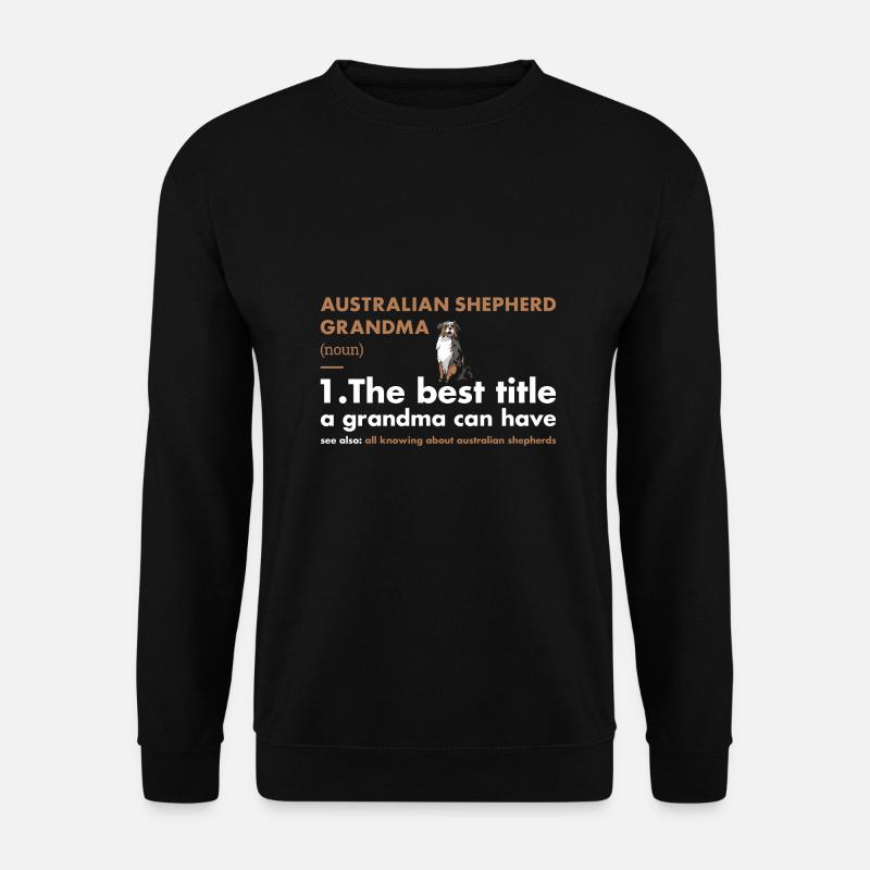 Dog Aussie Grandma Definition - Unisex Pullover - Schwarz