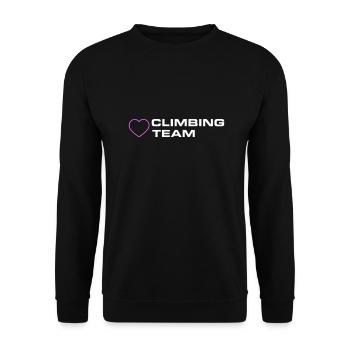 Climbing Team Herz - Unisex Pullover - Schwarz - Vorne - Alina (178cm) & Michal (187cm)