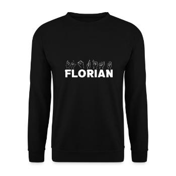 Sign language Florian - Unisex Sweatshirt - black - Front - Alina (178cm) & Michal (187cm)