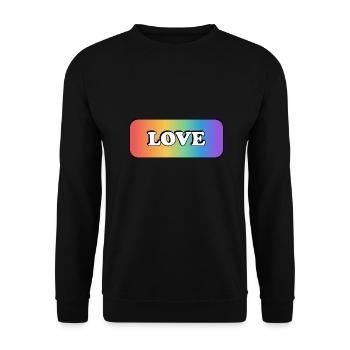 LIEBE Regenbogen LGBT Gay Pride - Unisex Pullover - Schwarz - Vorne - Alina (178cm) & Michal (187cm)