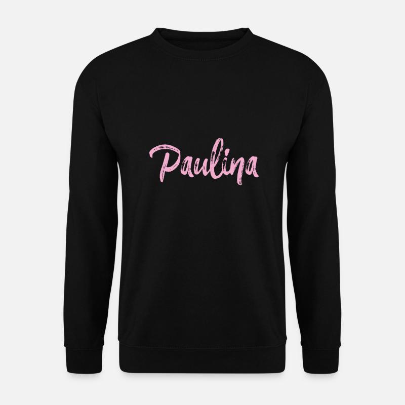 paulina,,name,schreibschrift,rosa,schrift - Unisex Pullover - Schwarz