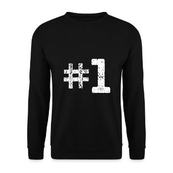 Number 1#1 - Unisex Sweatshirt - black - Front - Alina (178cm) & Michal (187cm)