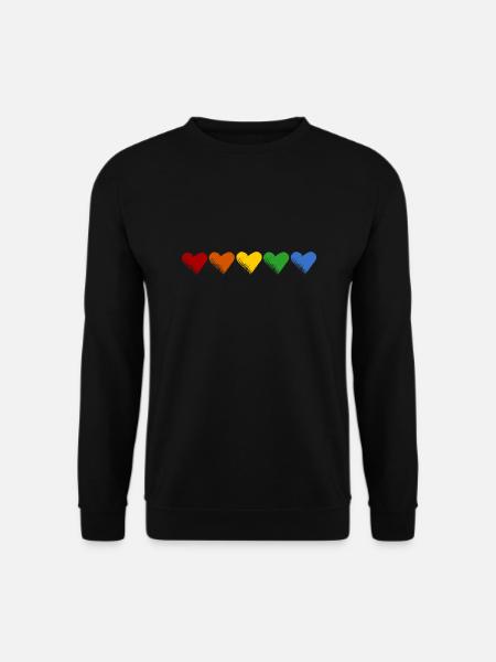 Farbige Herzen - Unisex Pullover - Schwarz