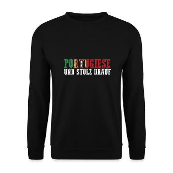 Portuguese Portugal - Unisex Sweatshirt - black - Front - Alina (178cm) & Michal (187cm)