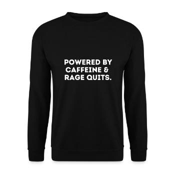 Propulsé par la cafférine et rage quits - Sweat-shirt Unisexe - noir - Devant - Alina (178cm) & Michal (187cm)