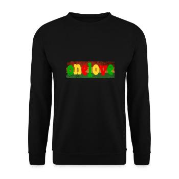 One Love - Unisex Pullover - Schwarz - Vorne - Alina (178cm) & Michal (187cm)