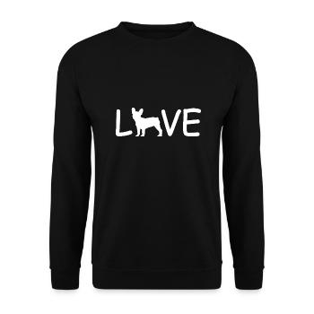 Love French Bulldog - Unisex Sweatshirt - black - Front - Alina (178cm) & Michal (187cm)