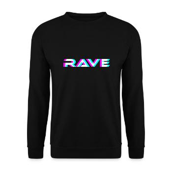 Rave Techno EDM Trippy Acid Raven House - Unisex Pullover - Schwarz - Vorne - Alina (178cm) & Michal (187cm)