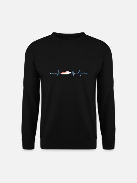 Motorboot Herzschlag Kapitän - Unisex Pullover - Schwarz