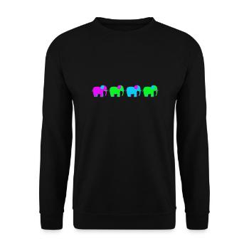four colorful elephants - Unisex Sweatshirt - black - Front - Alina (178cm) & Michal (187cm)